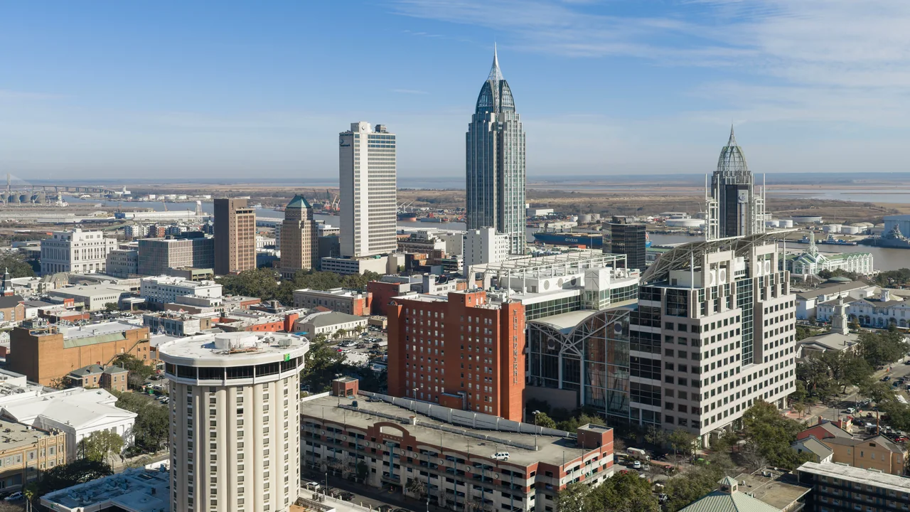 Skyline de Mobile (vista aérea) (Alabama)