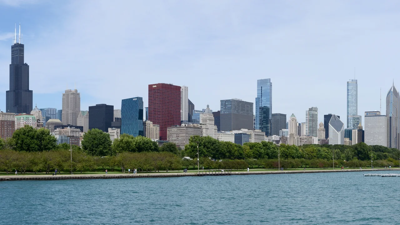Skyline de Chicago desde el lago Míchigan (Illinois)