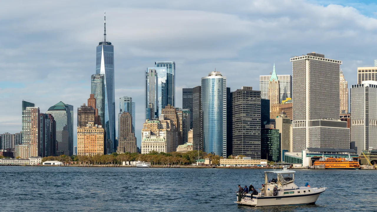 Bajo Manhattan desde Governors Island (Nueva York)